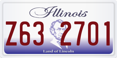 IL license plate Z632701