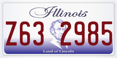 IL license plate Z632985