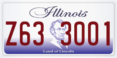 IL license plate Z633001