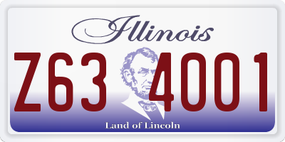 IL license plate Z634001