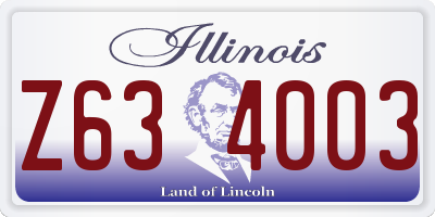 IL license plate Z634003