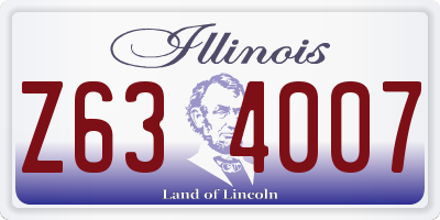 IL license plate Z634007