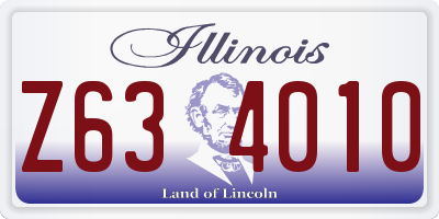 IL license plate Z634010