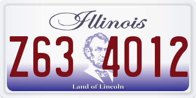 IL license plate Z634012
