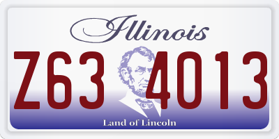 IL license plate Z634013