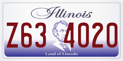 IL license plate Z634020