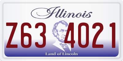 IL license plate Z634021