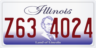 IL license plate Z634024