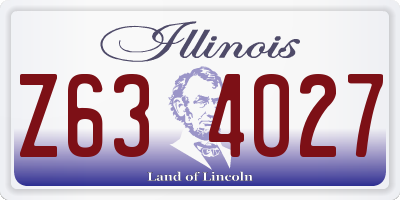 IL license plate Z634027