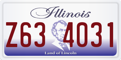 IL license plate Z634031