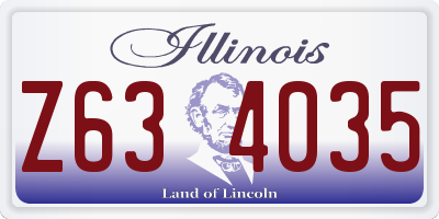 IL license plate Z634035