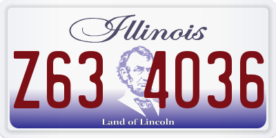 IL license plate Z634036