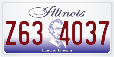 IL license plate Z634037