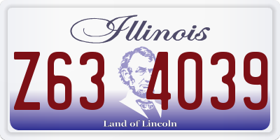 IL license plate Z634039