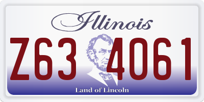 IL license plate Z634061