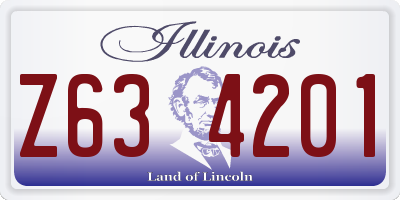 IL license plate Z634201