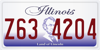 IL license plate Z634204