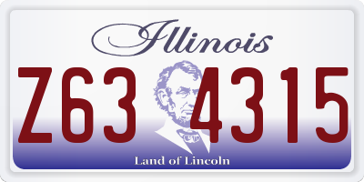 IL license plate Z634315