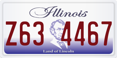 IL license plate Z634467