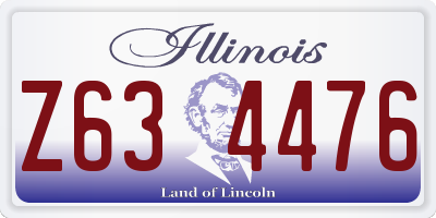 IL license plate Z634476
