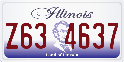 IL license plate Z634637