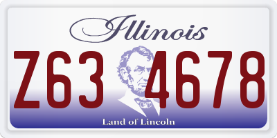 IL license plate Z634678