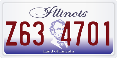 IL license plate Z634701