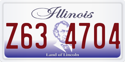 IL license plate Z634704