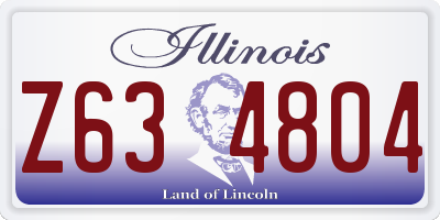 IL license plate Z634804