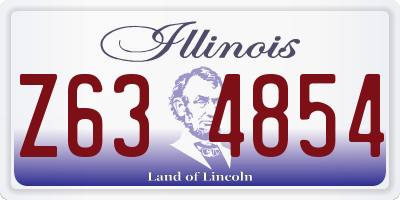 IL license plate Z634854