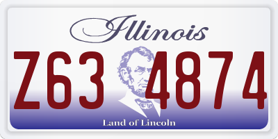 IL license plate Z634874