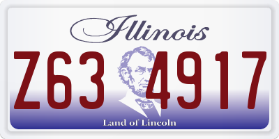 IL license plate Z634917