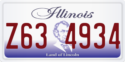 IL license plate Z634934