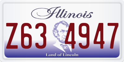 IL license plate Z634947