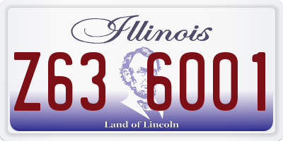 IL license plate Z636001