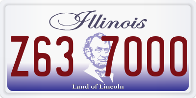 IL license plate Z637000
