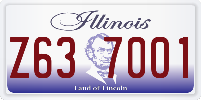 IL license plate Z637001