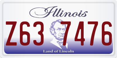 IL license plate Z637476