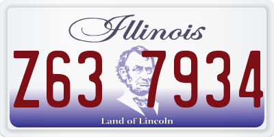 IL license plate Z637934
