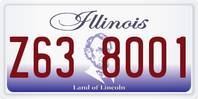 IL license plate Z638001