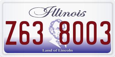 IL license plate Z638003