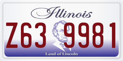 IL license plate Z639981