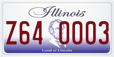 IL license plate Z640003
