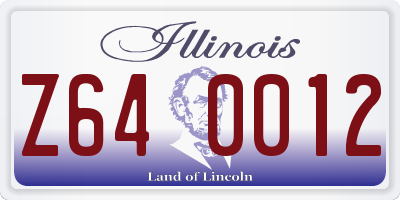 IL license plate Z640012