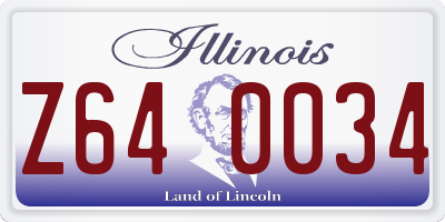 IL license plate Z640034