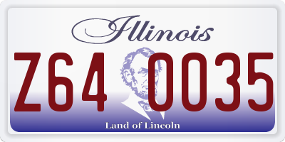 IL license plate Z640035