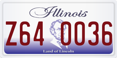 IL license plate Z640036