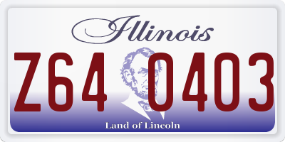 IL license plate Z640403