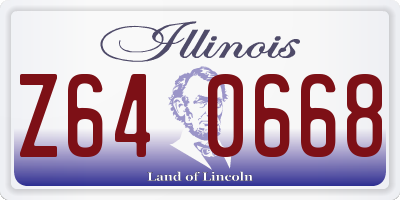 IL license plate Z640668