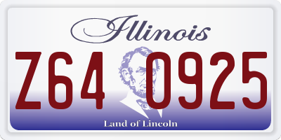 IL license plate Z640925
